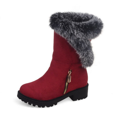 Women Mid Heel Mid Calf Snow Boots