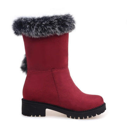 Women Mid Heel Mid Calf Snow Boots