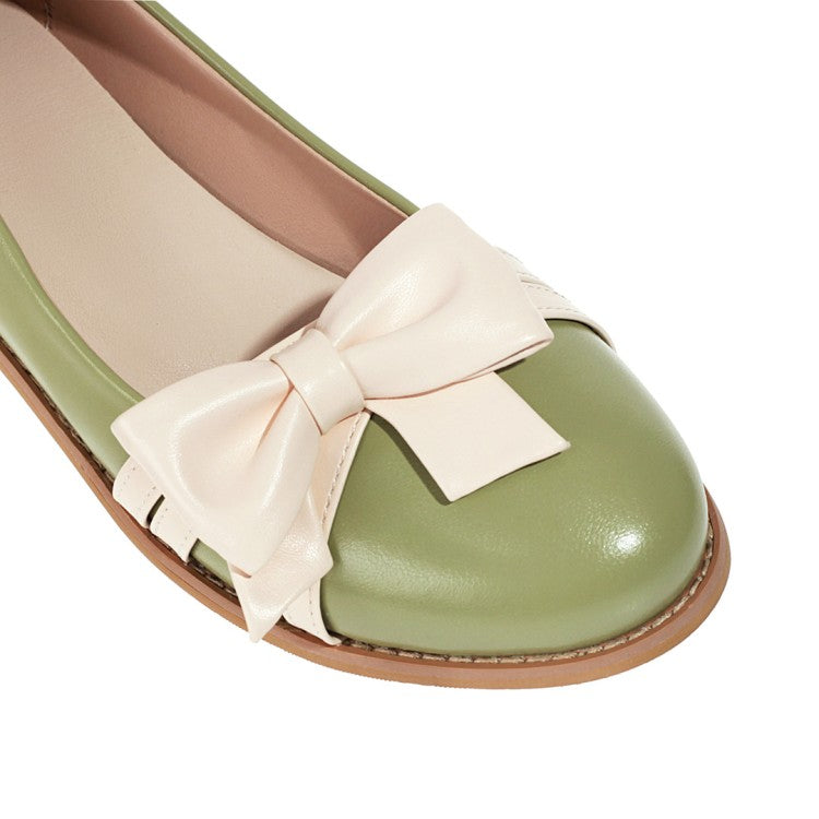 Women Bow Tie Flats Mary Jane Shoes