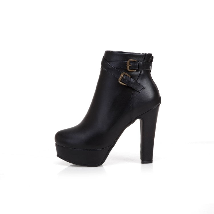 Women High Heel Platform Short Boots