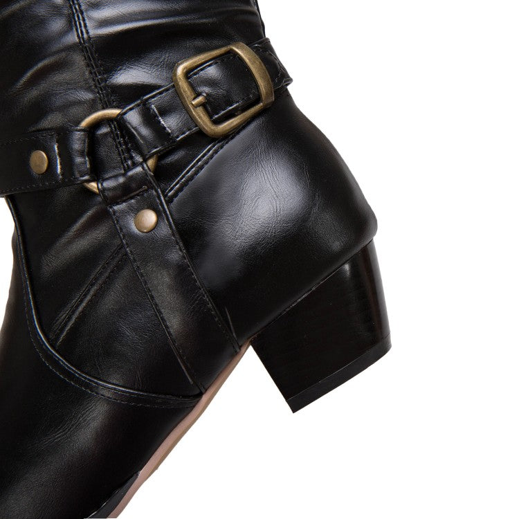 Bucke Belt Mid Calf Boots for Women