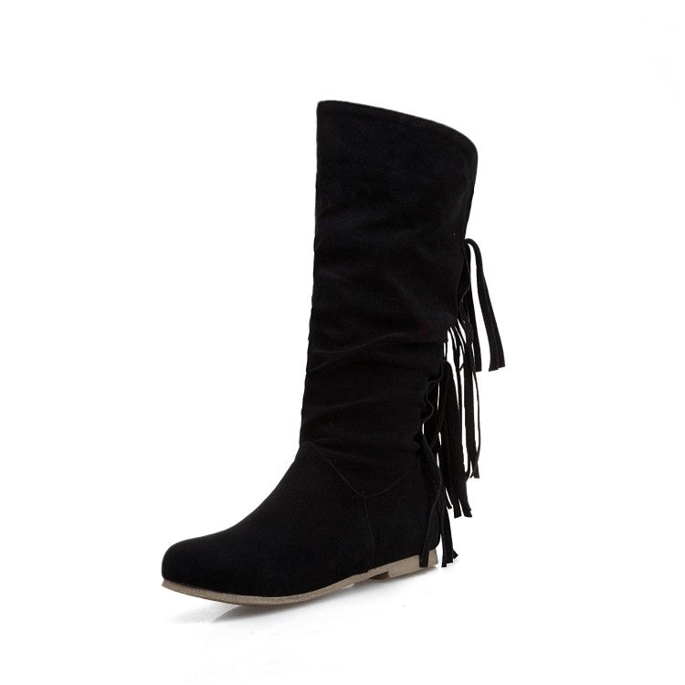 Tassel Mid Calf Boots for Ladies