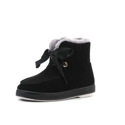 Women Winter Lace Up Fur Short Snow Boots