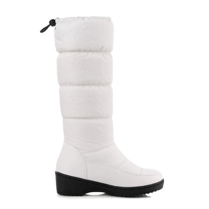 Women Heels Waterproof Winter Down Mid Calf Snow Boots