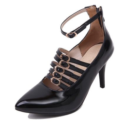 Women Pointed Toe Buckle High Heel Stiletto Pumps