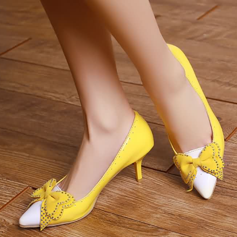 Women Bowtie High Heel Stiletto Pumps