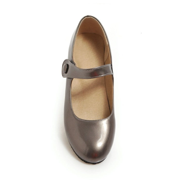 Women Mary Jane Block Heels Pumps