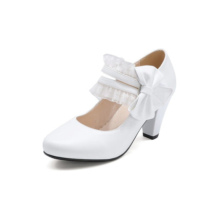 Women Bwotie Mary Jane Block Heels Pumps