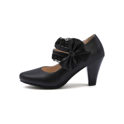 Women Bwotie Mary Jane Block Heels Pumps