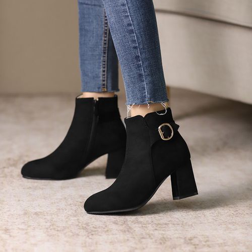 Buckle Women's High Heeled Ankle Boots