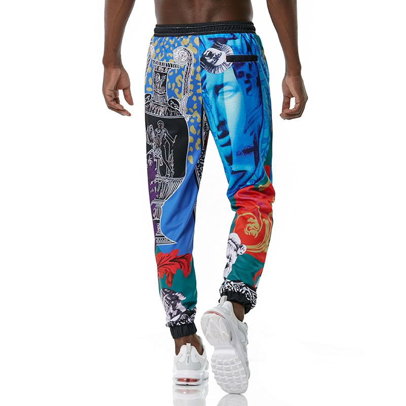 Men's 3D Retro Character Printing Casual Sports Jogger Pants