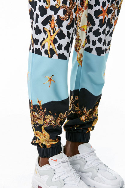 Men's 3D Leopard Print Retro Printing Casual Sports Jogger Pants