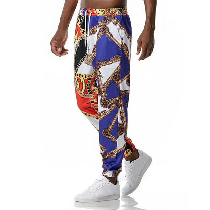 Men's 3D Royal Style Chain Retro Printing Casual Sports Jogger Pants