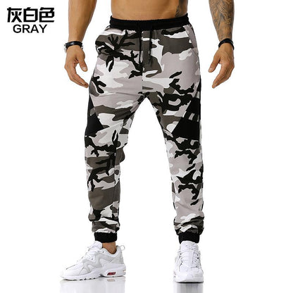 Men's Split Joint Camouflage Out Door Sports Workout Football Training Jogger Pants