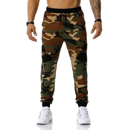 Men's Split Joint Camouflage Out Door Sports Workout Football Training Jogger Pants