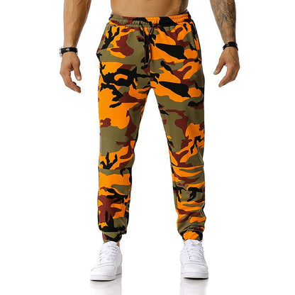 Men's Split Joint Camouflage Out Door Sports Football Training Workout Jogger Pants