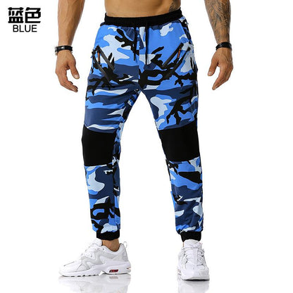 Men's Split Joint Camouflage Out Door Sports Football Training Workout Jogger Pants