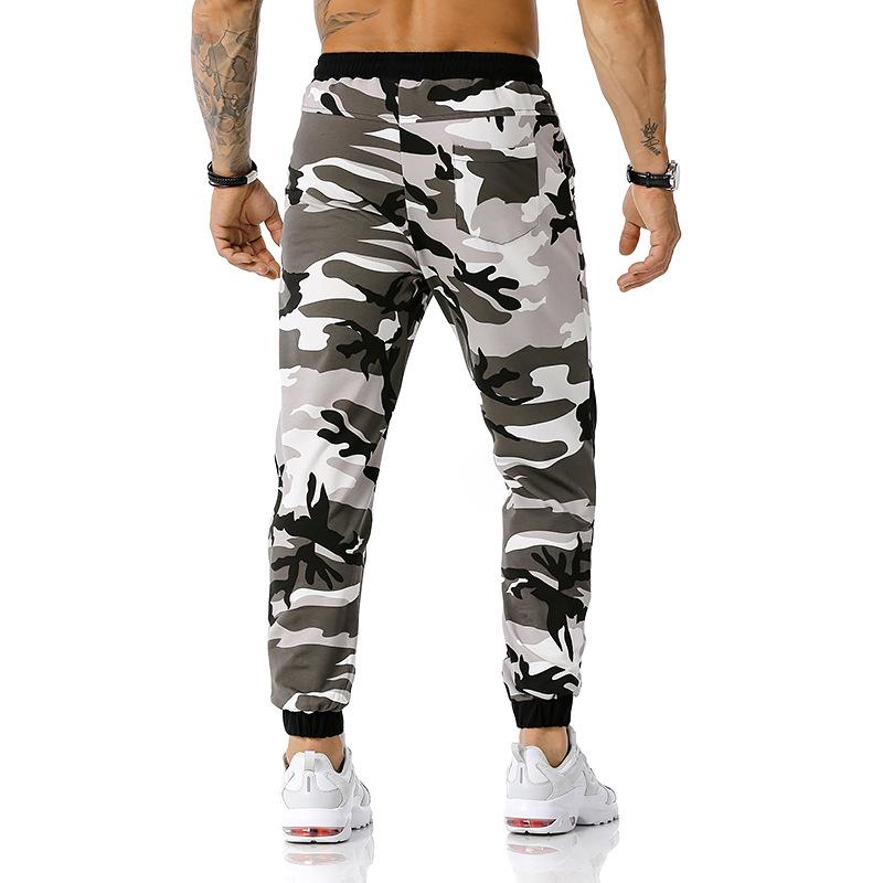 Men's Split Joint Camouflage Out Door Sports Football Training Workout Jogger Pants