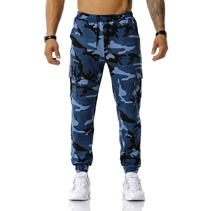 Men's Split Joint Camouflage Out Door Sports Football Training Workout Jogger Pants