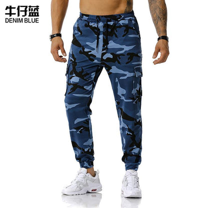 Men's Split Joint Camouflage Out Door Sports Football Training Workout Jogger Pants