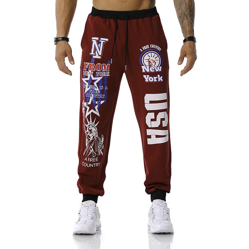 Men's USAPrinting Out Door Sports Workout Football Training Jogger Pants