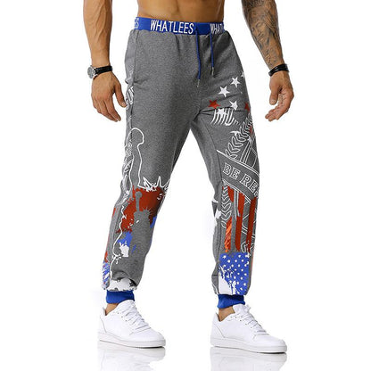 Men's The Statue Of Liberty Printing Out Door Sports Workout Football Training Jogger Pants