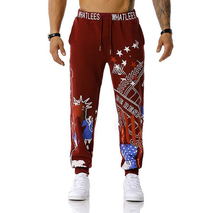 Men's The Statue Of Liberty Printing Out Door Sports Workout Football Training Jogger Pants