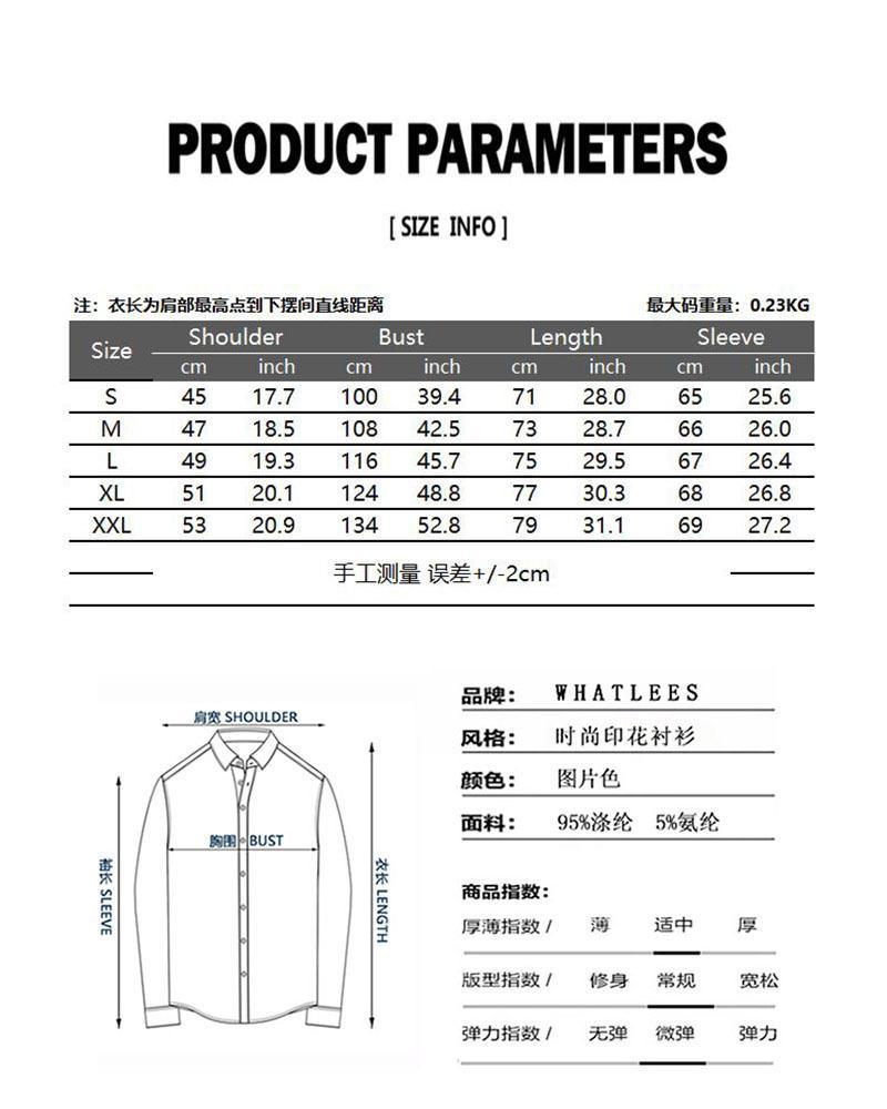 Men's 3D Button Cranes Printing Long Sleeves Casual Shirts