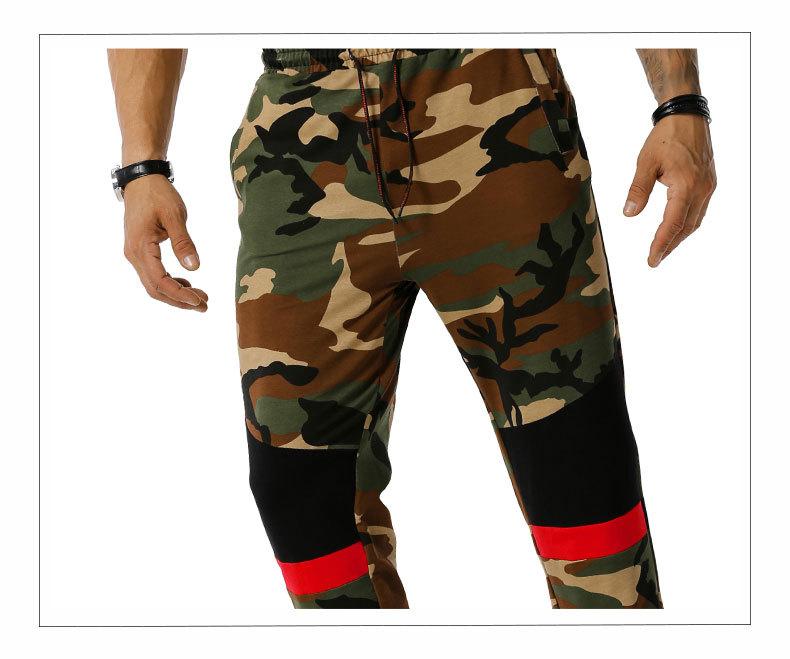 Men's Split Joint Camouflage Out Door Sports Football Training Workout Jogger Pants