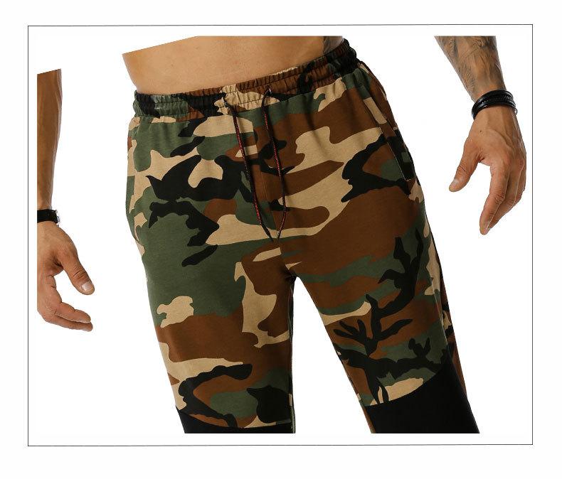 Men's Split Joint Camouflage Out Door Sports Football Training Workout Jogger Pants