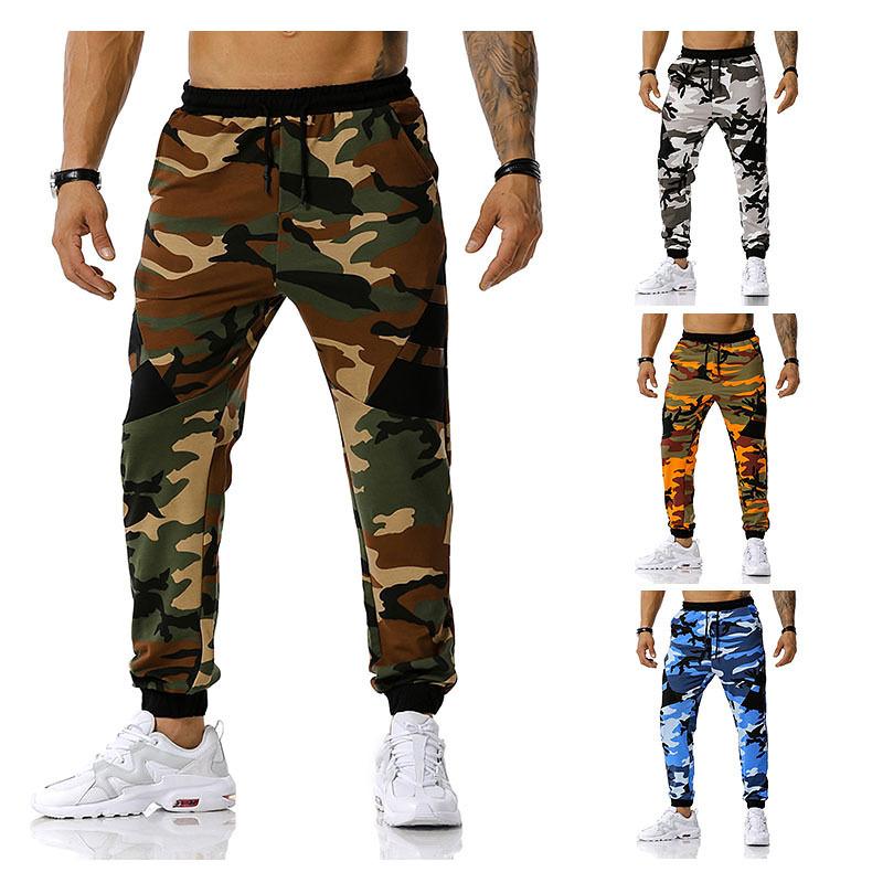 Men's Split Joint Camouflage Out Door Sports Workout Football Training Jogger Pants