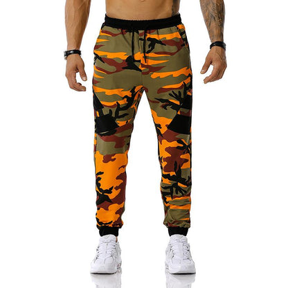 Men's Split Joint Camouflage Out Door Sports Workout Football Training Jogger Pants