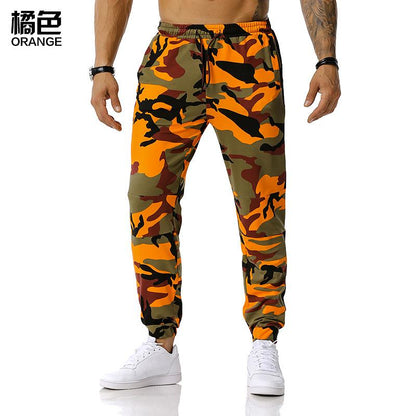 Men's Split Joint Camouflage Out Door Sports Football Training Workout Jogger Pants