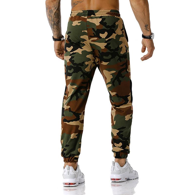 Men's Split Joint Camouflage Out Door Sports Football Training Workout Jogger Pants