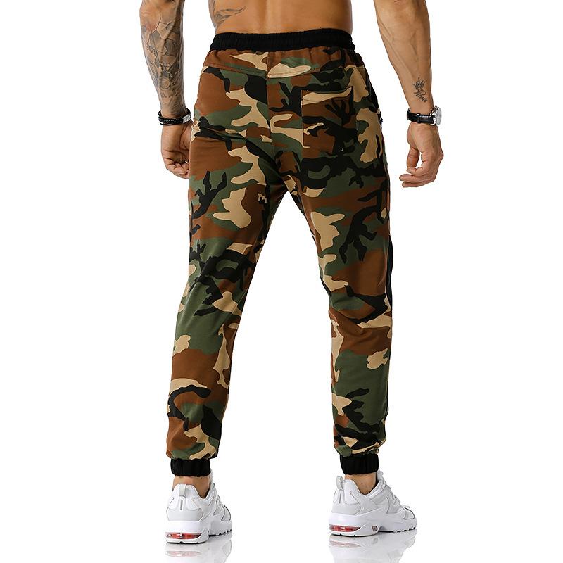 Men's Split Joint Camouflage Out Door Sports Football Training Workout Jogger Pants