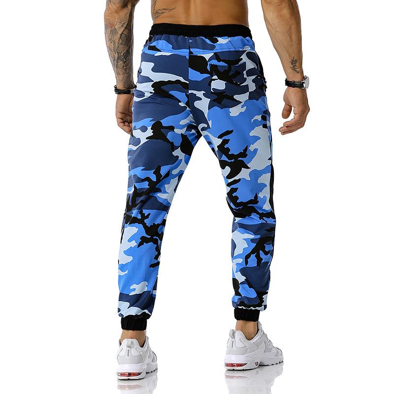 Men's Split Joint Camouflage Out Door Sports Football Training Workout Jogger Pants