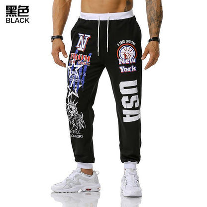 Men's USAPrinting Out Door Sports Workout Football Training Jogger Pants