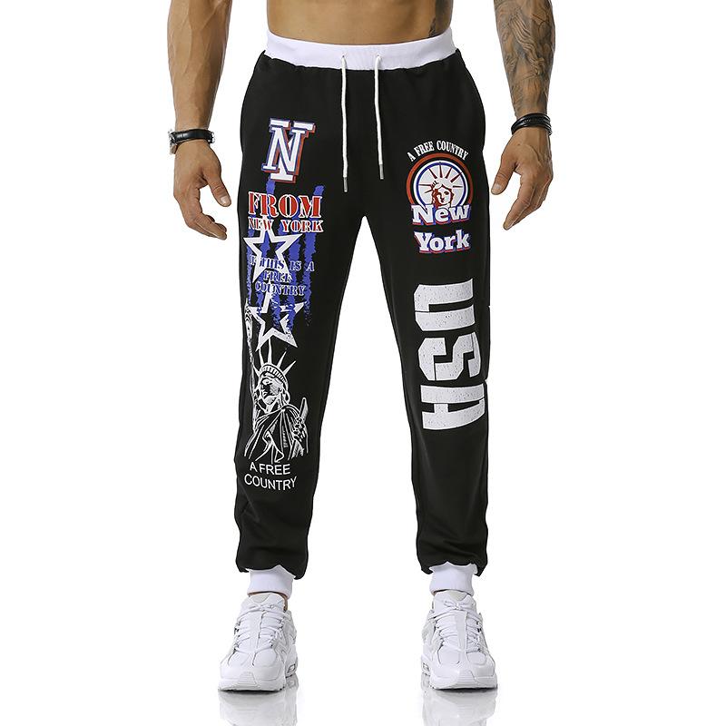Men's USAPrinting Out Door Sports Workout Football Training Jogger Pants