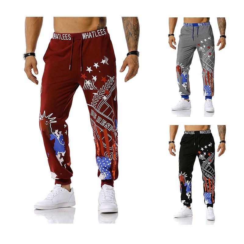 Men's The Statue Of Liberty Printing Out Door Sports Workout Football Training Jogger Pants