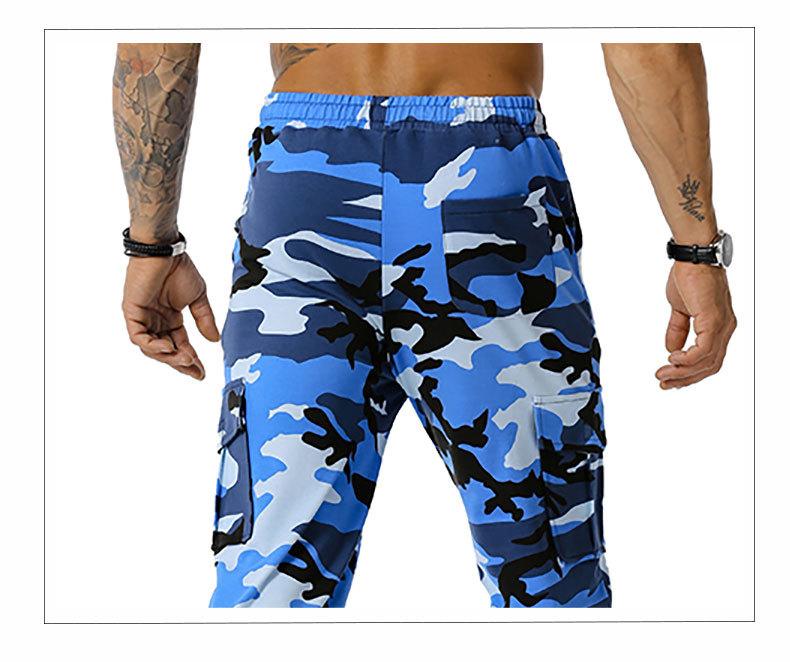 Men's Split Joint Camouflage Out Door Sports Football Training Workout Jogger Pants