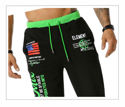 Men's National Flag Printing Out Door Sports Workout Football Training Jogger Pants