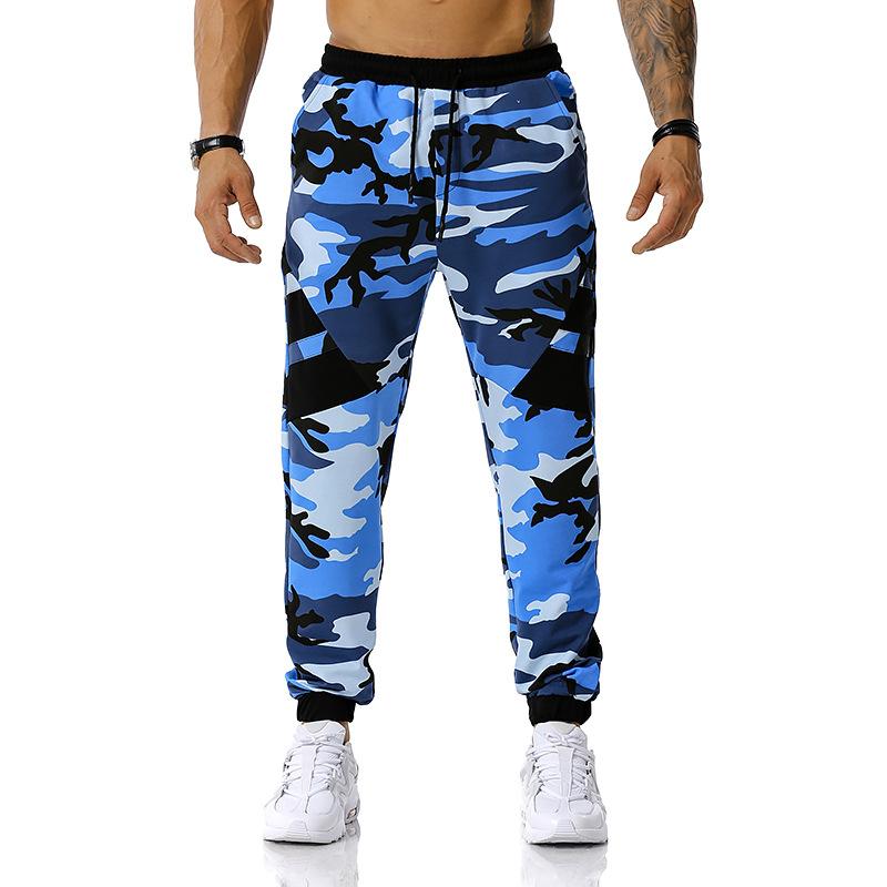 Men's Split Joint Camouflage Out Door Sports Workout Football Training Jogger Pants