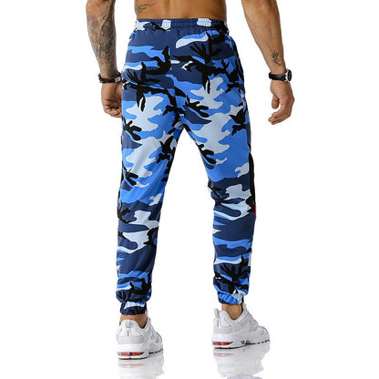 Men's Split Joint Camouflage Out Door Sports Football Training Workout Jogger Pants