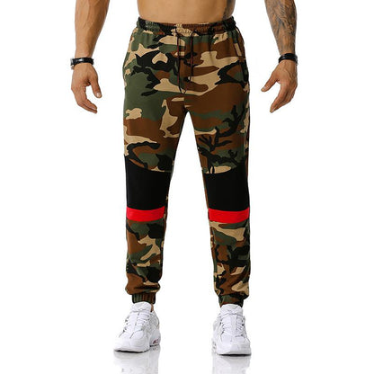 Men's Split Joint Camouflage Out Door Sports Football Training Workout Jogger Pants