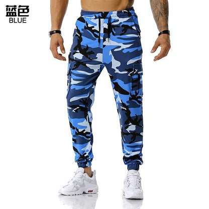 Men's Split Joint Camouflage Out Door Sports Football Training Workout Jogger Pants