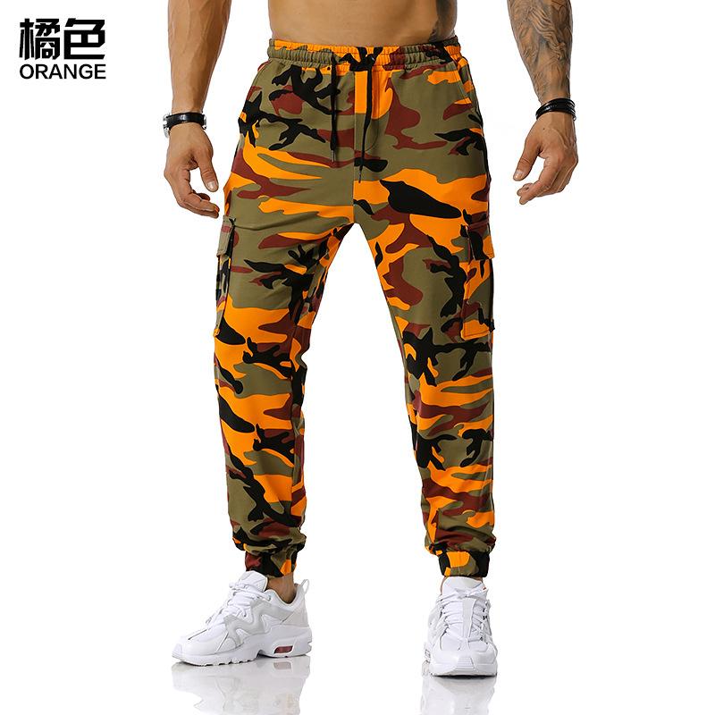 Men's Split Joint Camouflage Out Door Sports Football Training Workout Jogger Pants