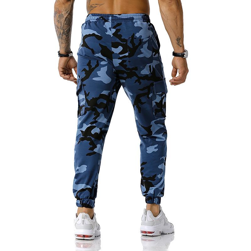 Men's Split Joint Camouflage Out Door Sports Football Training Workout Jogger Pants