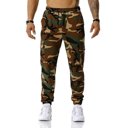 Men's Split Joint Camouflage Out Door Sports Football Training Workout Jogger Pants