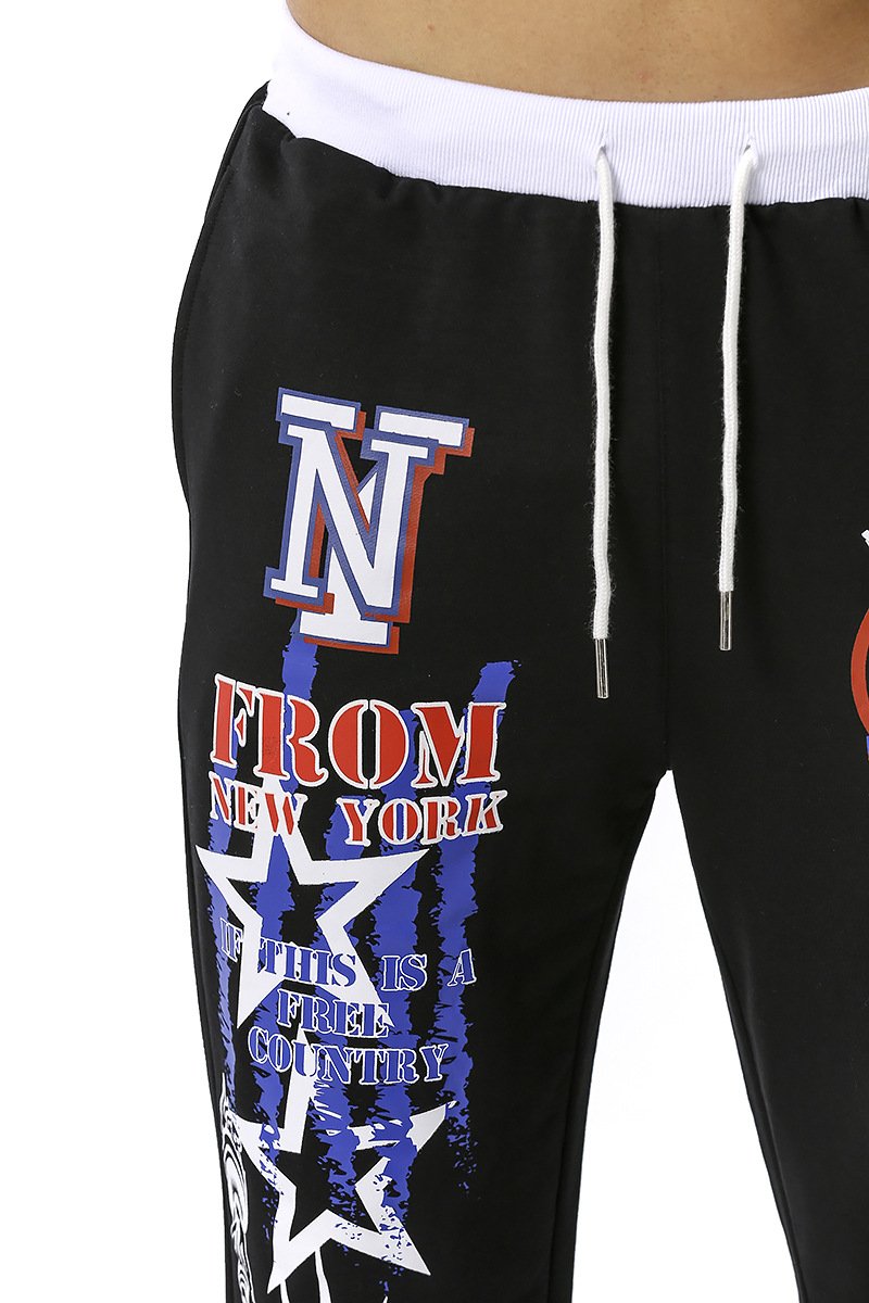 Men's USAPrinting Out Door Sports Workout Football Training Jogger Pants
