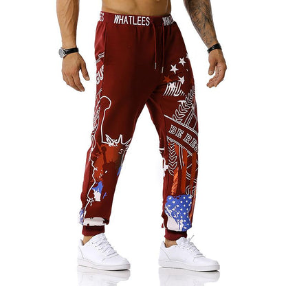 Men's The Statue Of Liberty Printing Out Door Sports Workout Football Training Jogger Pants